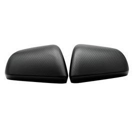 Cobra-Tek Real Carbon Fiber Rearview Mirror Cover Cap Compatible with Mustang (2015-2021) | Side Wing Mirror Decorate Cover Outer W O Turn Signals | Include Premium Double-Sided Tape (2 pieces)