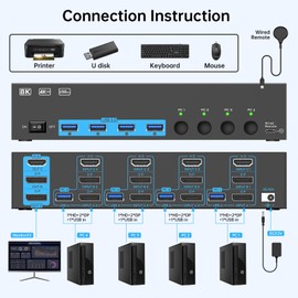 kvm Switch 4 Computers 3 Monitors