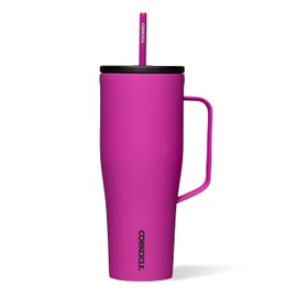 Corkcicle Cold Cup XL - Insulated Tumbler with Handle - Keeps Drinks Cold 12 Hours - Triple-Insulated - Spill-Proof Lid - Summer Drinkware Gift - Keeps Drinks Ice Cold - 30 oz - Berry Punch
