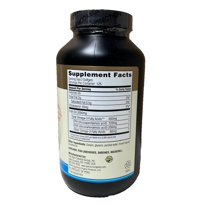 Spectrum Essentials Fish Oil 1,000 mg 250 Sgels 04/2025