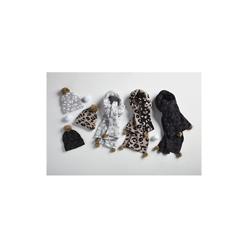 Mud Pie Leopard Chenille Womens Scarf, Tan Leopard