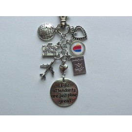 HANDMADE SOUTHWEST AIRLINES FLIGHT ATTENDANTS ARE JUST PLANE GREAT KEY CHAIN BAG CHARM