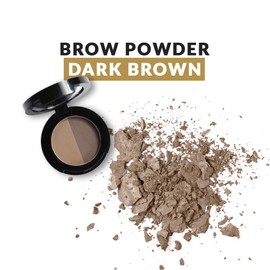Mela Beauty Studio Brow Powder Duo | Two-shade Brow Powder Compact | Enhance Color and Fill in your Eyebrows | Get Naturally Beautiful Eyebrows | Smudge-proof humidity resistant Formula (Dark Brown)