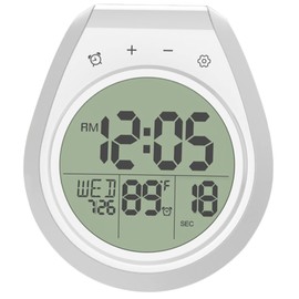 CORHAD Wall Clock for Bathroom Non-Ticking Accurate Timekeeping for Kitchen and Shower Decorative Home Clock Temperature Display