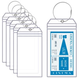 Pack of 6 Large Luggage Tags for Cruises, 19.5 x 10.3 cm Cruise Luggage Tags with Stainless Steel Loop, Transparent Suitcase Tags, Suitcase Tags, Waterproof PVC for Travel Luggage Bags