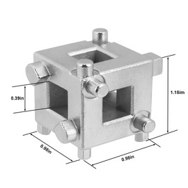 XINLIYA 3/8" Car Disc Brake Piston Caliper Tool, Carbon Steel Vehicles Rear Drive Wind Back Cube Spreader Adaptor, Adjustable Automotive Remover Accessories, Universal for SUV, Truck, RV