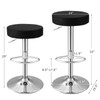WATERJOY Adjustable Round Bar stools Set of 2, PU Seat