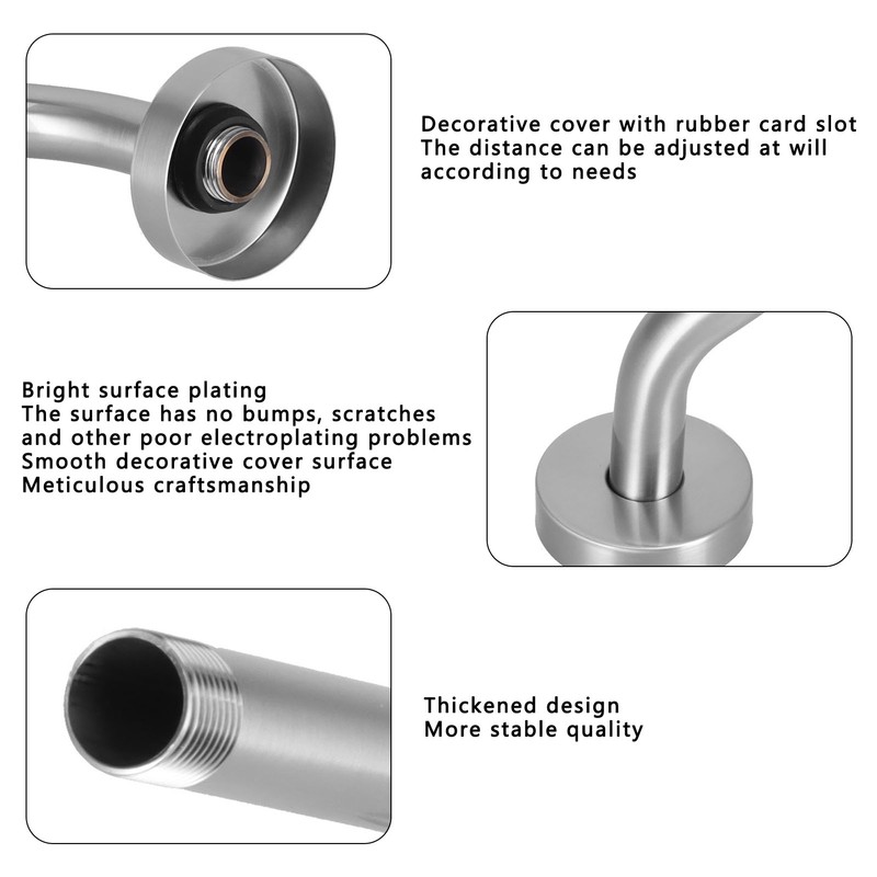 Shower Head Arm Stainless Steel Round Concealed NPT Shower Head