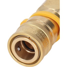 ​​1/2 Inch 2-Way Natural Gas Y Splitter with Quick Connect Fittings & Shut Off Valve - Durable Brass Adapter for Grills, Heaters, Pizza Ovens, RVs (1/2" Female Pipe Thread x Flare)​​