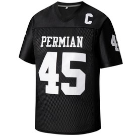 Afyby Boobie Miles Jerseys #45 Permian Football Jersey Friday Night Lights Jersey Black White S-XXXL (Large, Black)
