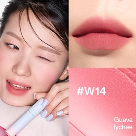 INTO YOU Lipstick Watery Lip Matt Finish Hydrating Long-lasting Smudge-proof Lip Stain Makeup High Pigment Lightweight Non Sticky Lip Gloss for Girls and Women, 0.1 oz (3g) in W14 Guava Lychee