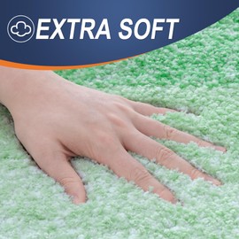 OLANLY Bathroom Runner Rugs 54x24, Extra Soft Absorbent Microfiber Bath Rugs, Rubber Backing, Quick Dry, Machine Washable Bath Mats for Bathroom Floor, Tub and Shower, Home Decor Accessories, Green