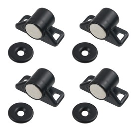 UTALIND 4 Pack Magnetic Cabinet Catch Magnetic Latch for Kitchen Cupboard Magnetic Closet Doors Closer Catches, Black
