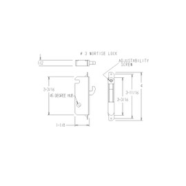 FPL #3-45-S Sliding Glass Door Replacement Mortise Lock with Recessed Adapter Plate, 5-1/4” Screw Holes, 45 Degree Keyway- Polished Chrome Finish