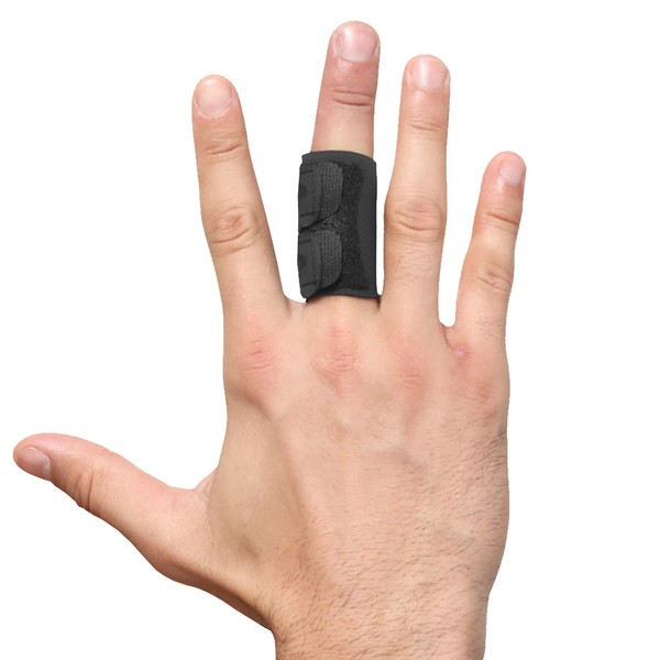Milec Finger Splint Finger Buddy Wraps Reusable Finger Support Sleeves, Adjustable Elastic Trigger Finger Splints Compression Straightening Mallet Finger Brace for Arthritis Pain, Sport Injuries - M