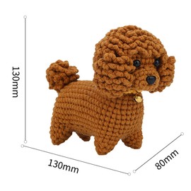 LVIITIS The Beginners Crochet Kit with Yarn, Crochet Starter Kit for Adult with Step-by-Step Video Tutorials-The Teddy Dog