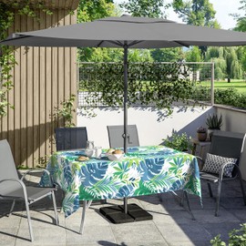 TWLEAR Outdoor Tablecloth 60x84 inch, Rectangle Table Cloth with Umbrella Hole and Zipper, Patio Table Covers for Spring, Summer, Party, Backyard, Picnic, BBQs, Islamorada Blue Green