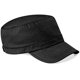 Beechfield - B34 Black Army Cap - All Round Hat, Sports Cap, Men's Cap, Women's Cap, Sun Hat, Sports Hat - Made of 100% Heavy Washed Cotton