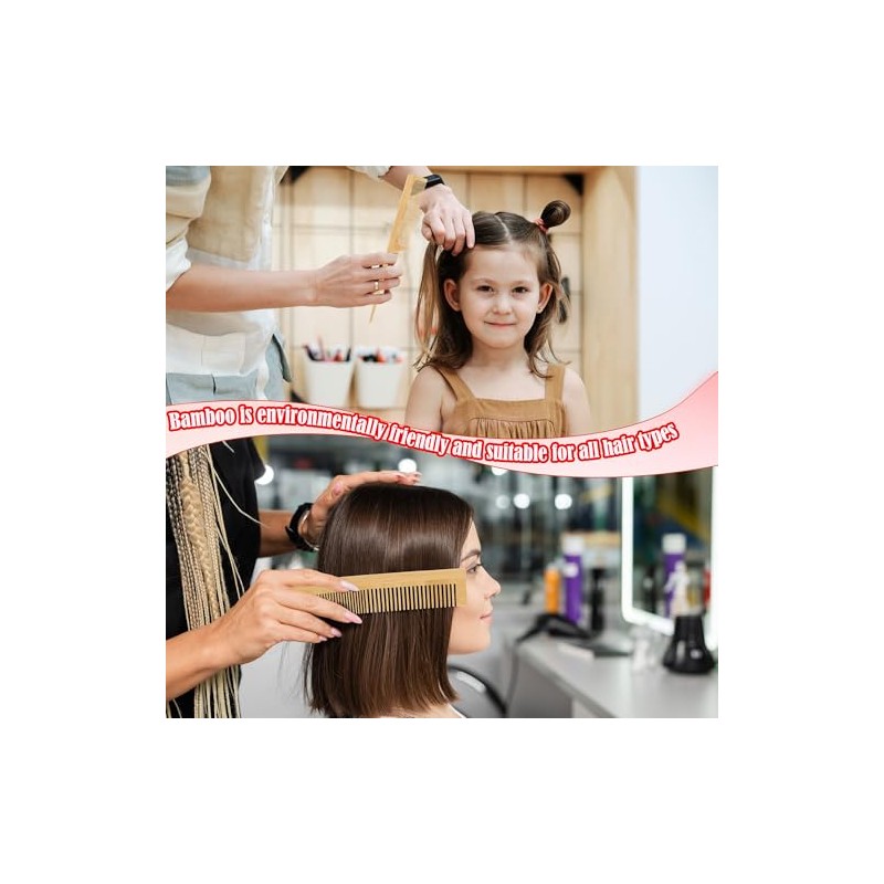 Juego de 8 cepillos de bambú para el cabello, de