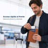 Porta Pasaporte de Cuero PU con Bloqueo RFID y Gran
