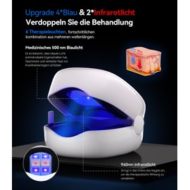 6.0 Top Upgrade Nagelpil Lasergerä【Effizientes Timing - Intelligente Zeitsteuerung 7 Minuten 】【Upgrade 4*Blau & 2*Infrarotlicht - Verdoppeln Sie die】Für Finger und Fußnägel