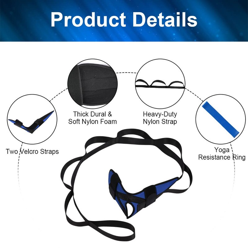 flintronic Yoga Stretching Strap, Stretching Band with 7 Loops, Yoga