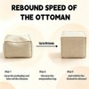 20.1" Pouf Boneless Boucle Ottoman, Upholstered Compressed Ottoman Foot Rest,