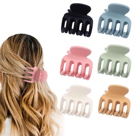 USDNICE 6 Pcs Hair Clips Small Claw Clips for Thin Hair Medium Matte Non-slip Hair Accessories for Women and Girls (Colorful)