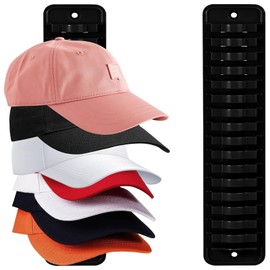 2 Piezas Perchero para Pared, Organizador de Sombreros para Gorras de Béisbol, Hat Organizer No Requiere Instalación, Capacidad para 16 Gorras, para Recámara, Armario, Cómoda