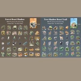 80 x Scrapbooking Stickers Bullet Journal Accessories Stickers, Plants and Animal Series Decorative for Journaling Accessories, Photo Album, Calendar, Notebook (Adventure in the Forest)