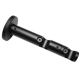 GARDINIA Memphis Double Combination Bracket with Metal Mounting Plate for Curtain Rods / Curtain Rods, 2-Track Open, Includes All Mounting Parts, Diameter 16 mm, Matt Black