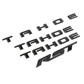 Set 4pack OEM Three Tahoe Plus RST Tailgate Emblems 3D Letters Badge Compatible with Tahoe 2019-2025 84910061 Glossy Black