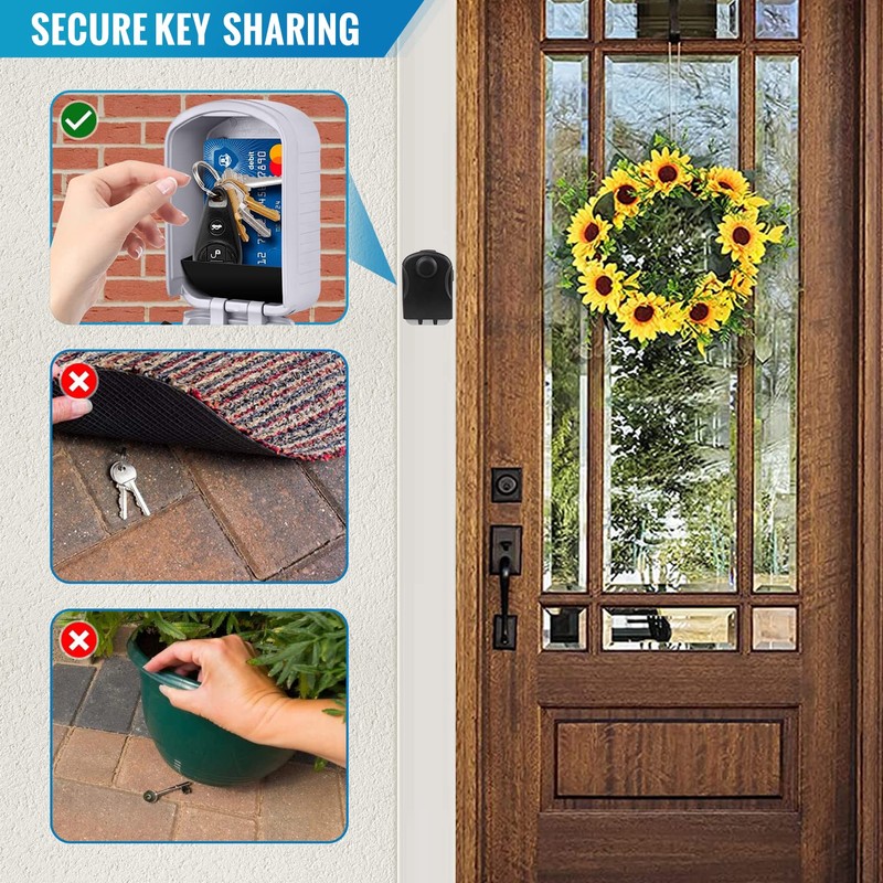 ENONEO Key Safe Key Safe with 4-Digit Combination Code with