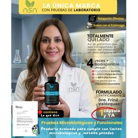 NSN | Glicinato de Magnesio Quelado 100 Dosis | 4X veces más Absorción para ti | Formulado por la Dra. Friné Velázquez | Con Pruebas de Laboratorio | Con Pulpa de Limón