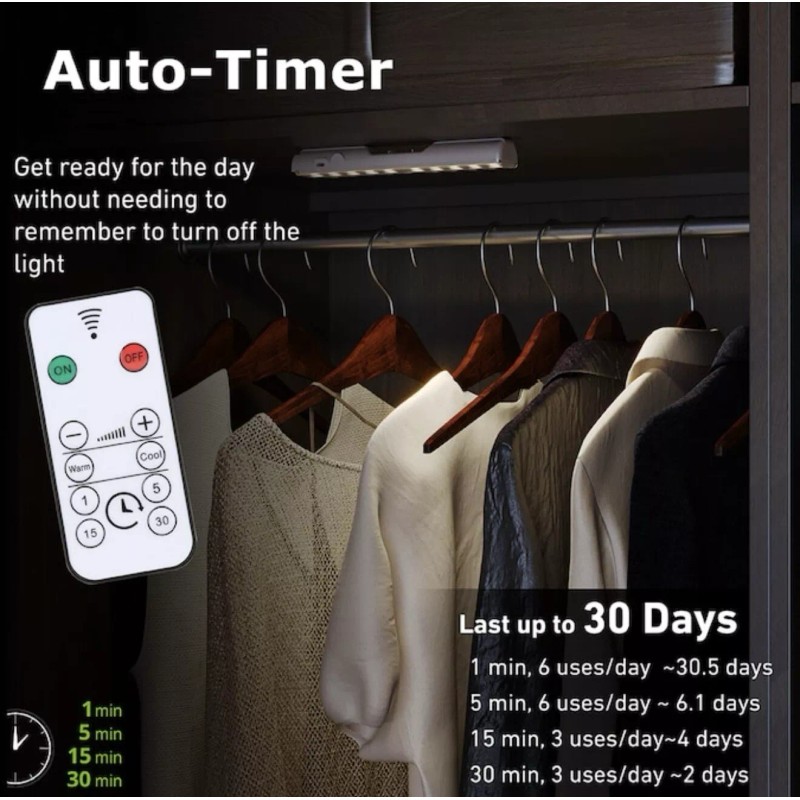 Good Earth, 9" Rechargeable USB Plug-In LED Under-Cabinet Light Bar