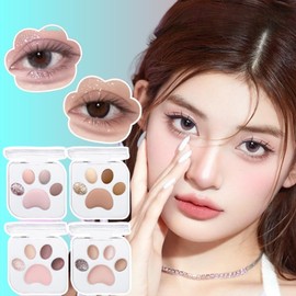 Cat Claw Eyeshadow Palette, Pearl Mat, Fine Powder, Korean Style, High Color Rendering All-in-One Eyeshadow, Teardrop Bag, Cheek Palette -01#