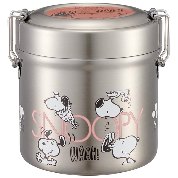 Skater STLB1AG-A Antibacterial Insulated Lunch Box, Bowl Shape, 20.3 fl oz (600 ml), Vacuum Stainless Steel, Snoopy Awesome