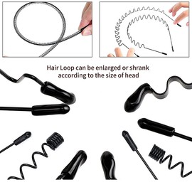 6 PCS Hair Hoop Set, Elastic Wavy Spring Wave Hair Hoops, Comb Headbands, Circular Stretch Zig Zag Hairband for Ponytails, Braids & Updos