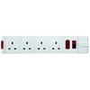 Masterplug SWFG4W-MP 4-Fach Steckdosenleiste mit Netzschalter, ohne Stecker und Kabel,