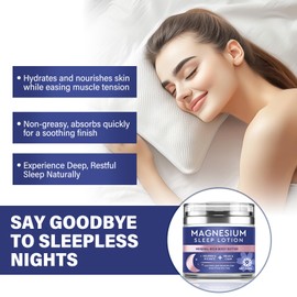 Magnesium Cream, Natural Magnesium Cream for Sleep, with Lavender & Chamomile, Moisturizes Skin, Soothes Body and Relaxes Muscles, for All Skin Types, 60ml