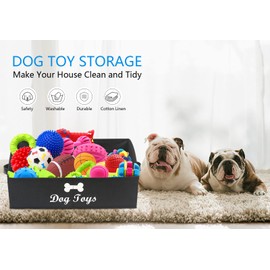 Morezi Dog Toy Storage Box, Suitable for Storing Pet Toys, Dog Clothes, Dog Blankets and Other Pet Supplies, Black