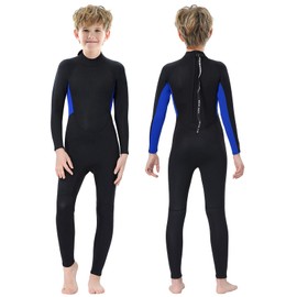 REALON Kids Full Wetsuit Toddler Boys Girls and Youth 2.5mm 3mm Neoprene Child Wet Suit Back Zipper Thermal Swimsuits for Diving Surfing Swimming Water Sprot