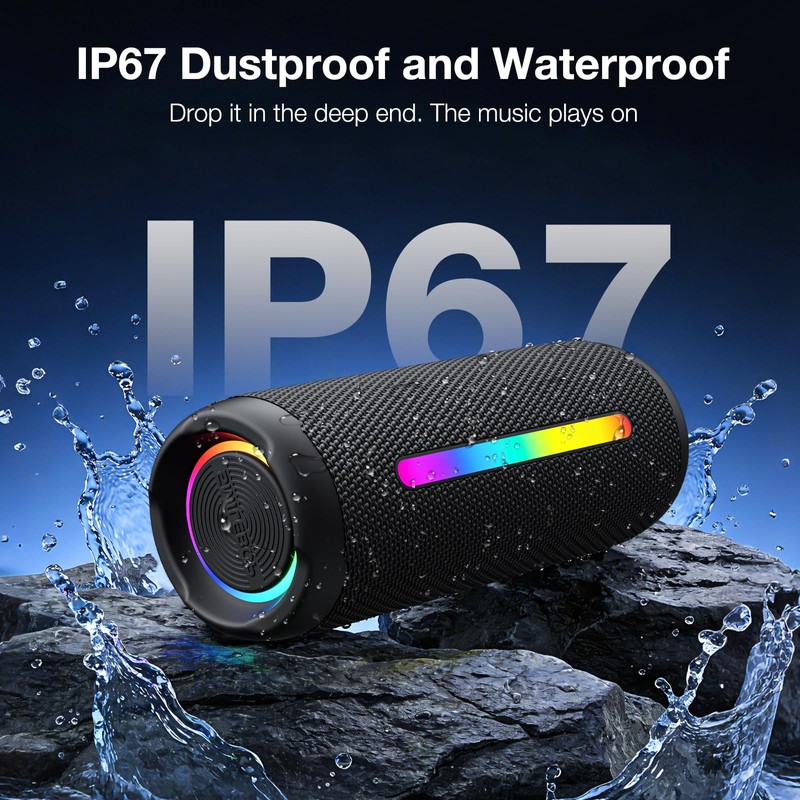 SMILEBOP Portable Bluetooth Speaker Wireless, 40W Super Bass with Smart