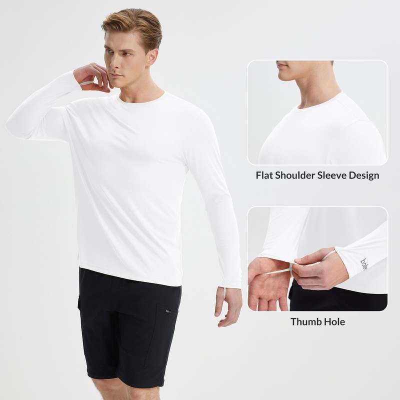 BALEAF Men's Long Sleeve Running Hiking Tops UPF 50+ Quick-Dry