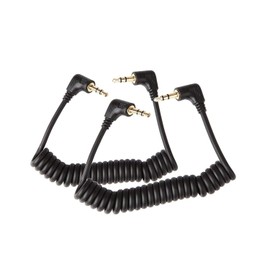 3.5mm Audio Cable, 2-Pack 1m Mini Coiled 3.5mm Headphone Cable, 90 Degree 1/8" 3.5mm TRS Jack Male to Male Stereo Aux Audio Coiled Cord (Stretched Up to 1m)