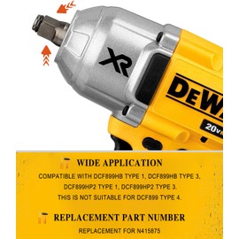 N415875 1/2'' Replacement Impact Wrench Anvil Assembly Fit for 18V 20V MAX XR Dewalt Black & Decker Impact Wrench Anvil Assembly DCF899HB Type1-3, DCF899HP Type1-3, Not Suitable for Type 4