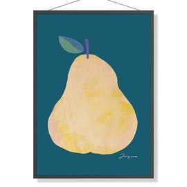 TOKYOARTLABO Poster NordicPear Blue Western Pear A2 Art Poster NordicPear Blue