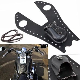 Unbranded PU Leather Front Gas Tank Bag Cover Pad With Pouch For Harley Softail Slim FLS