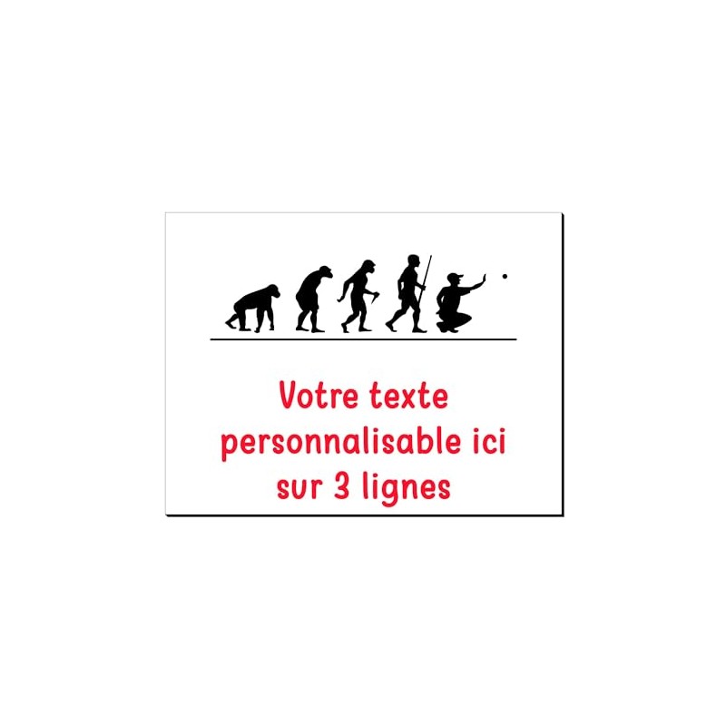 Mygoodprice Dekoschild Evolution Pétanque aus Aluminium, personalisierbar, 20 x 15