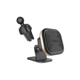 Porodo Aluminum Magnetic Car Mount (Air Vent + Stick-On Holder) - Gold